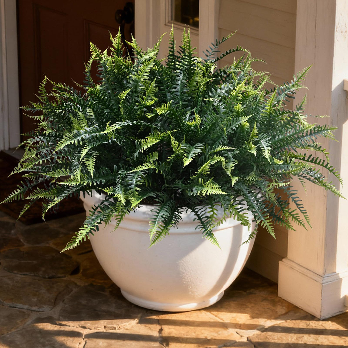 Alyptus durable outdoor artificial plants resist fading for year-round display.