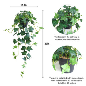 Alyptus fake English ivy pot set perfect for shelves or desks