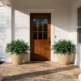 Alyptus realistic fern in outdoor decor showcases lifelike texture.