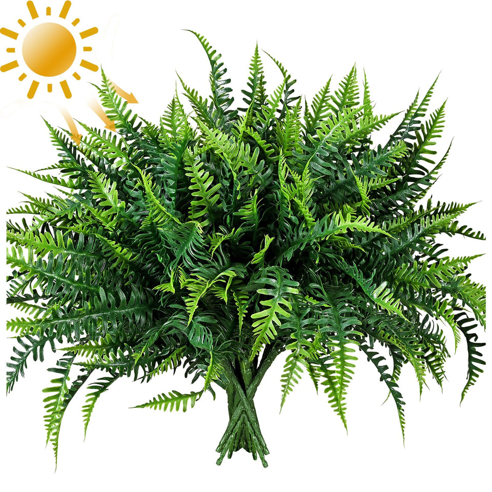 Alyptus UV Resistant Fake Plants on sunlit porch highlighting low-maintenance greenery.