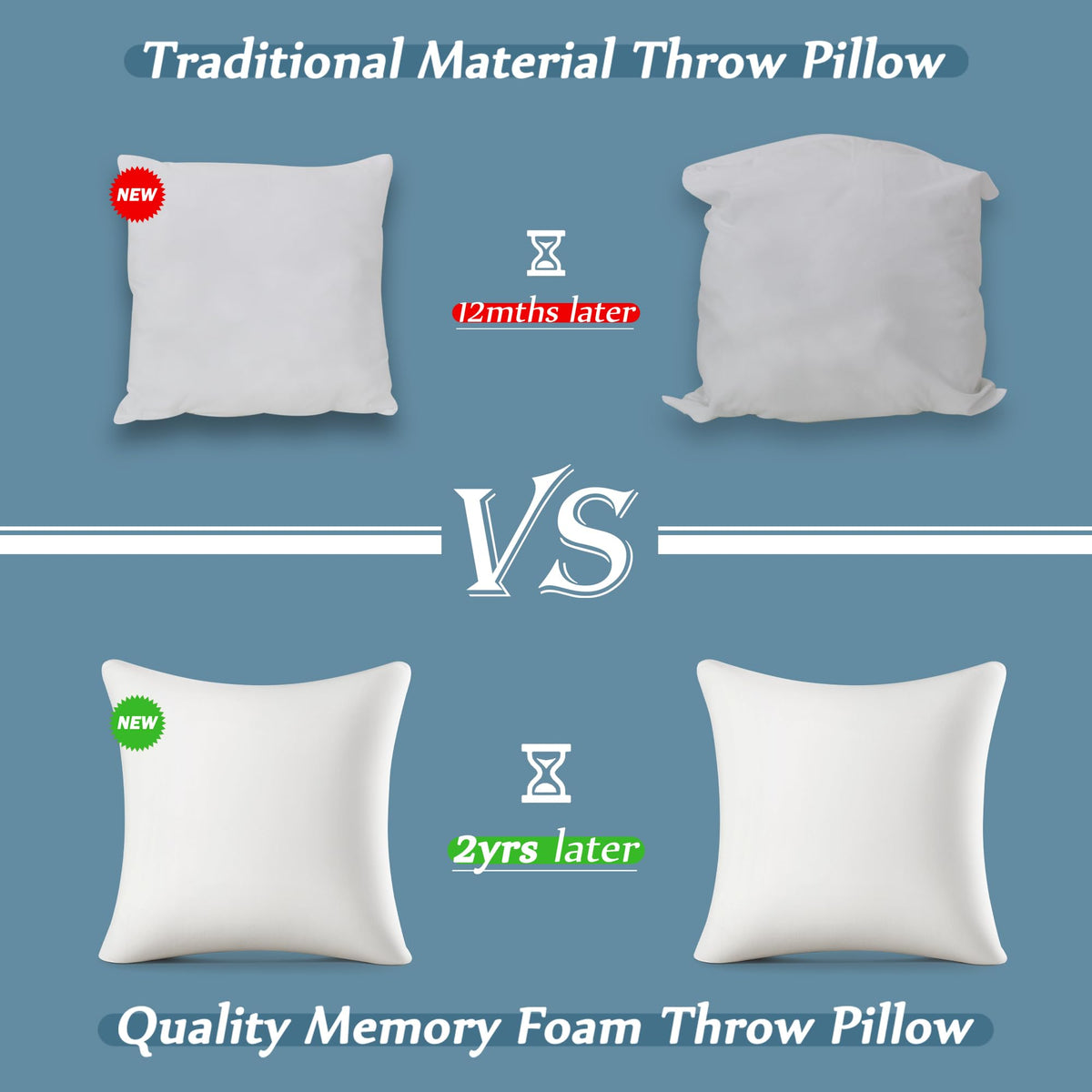 AM AEROMAX decorative cushion insert on sofa adds fullness