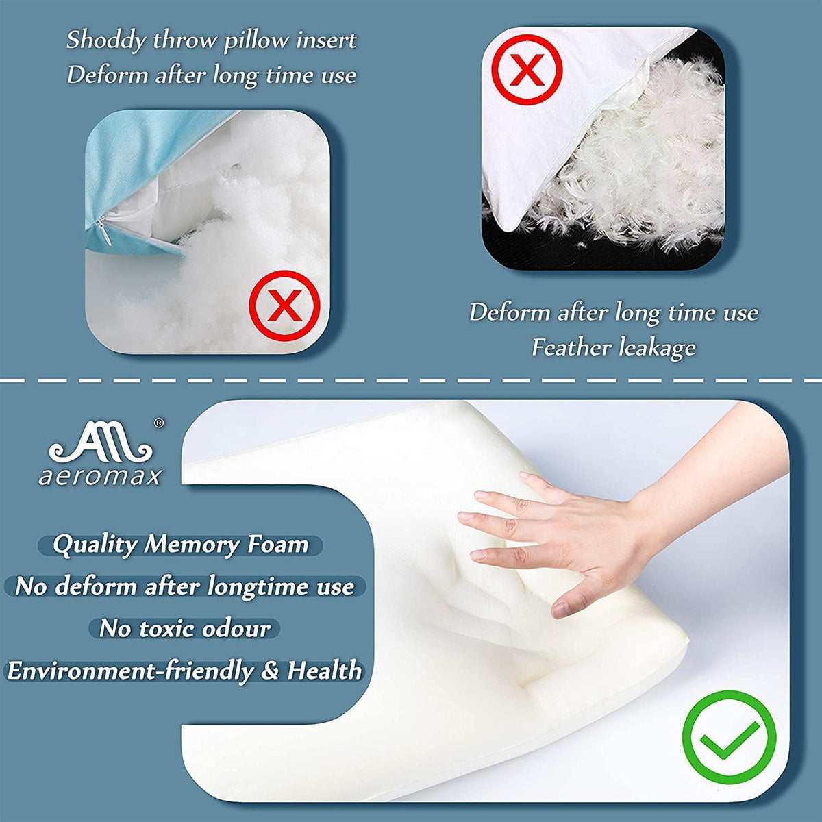 AM AEROMAX heavy-duty insert supports daily use without flattening.