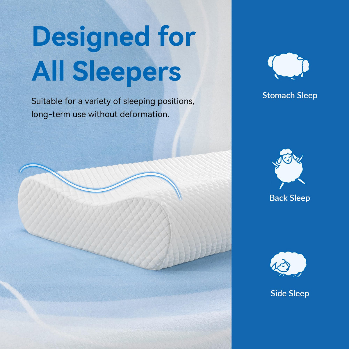 AM AEROMAX skin-friendly pillowcase with secure zipper protecting the core.
