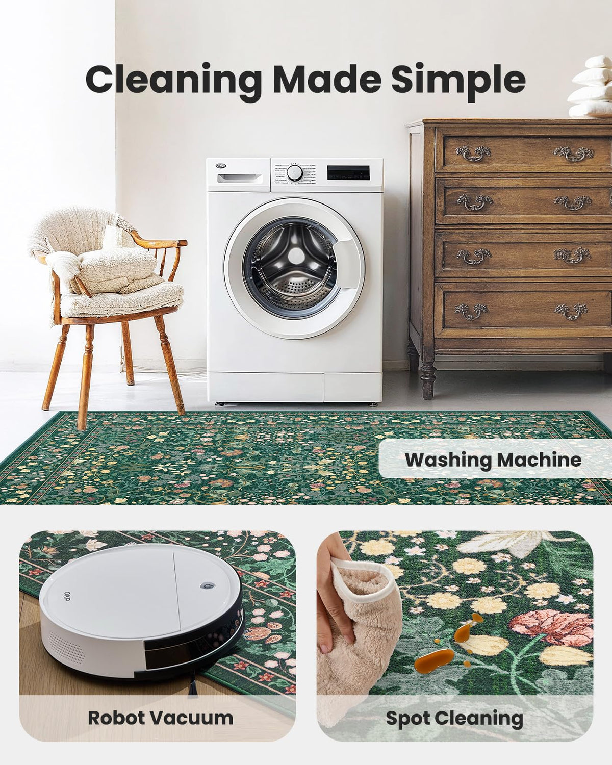 AMADA HOMEFURNISHING barefoot-friendly surface adds warmth for cozy everyday moments.