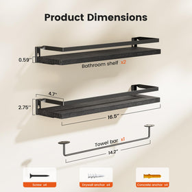 AMADA HOMEFURNISHING black wall shelves perfect for displaying small plants and frames.