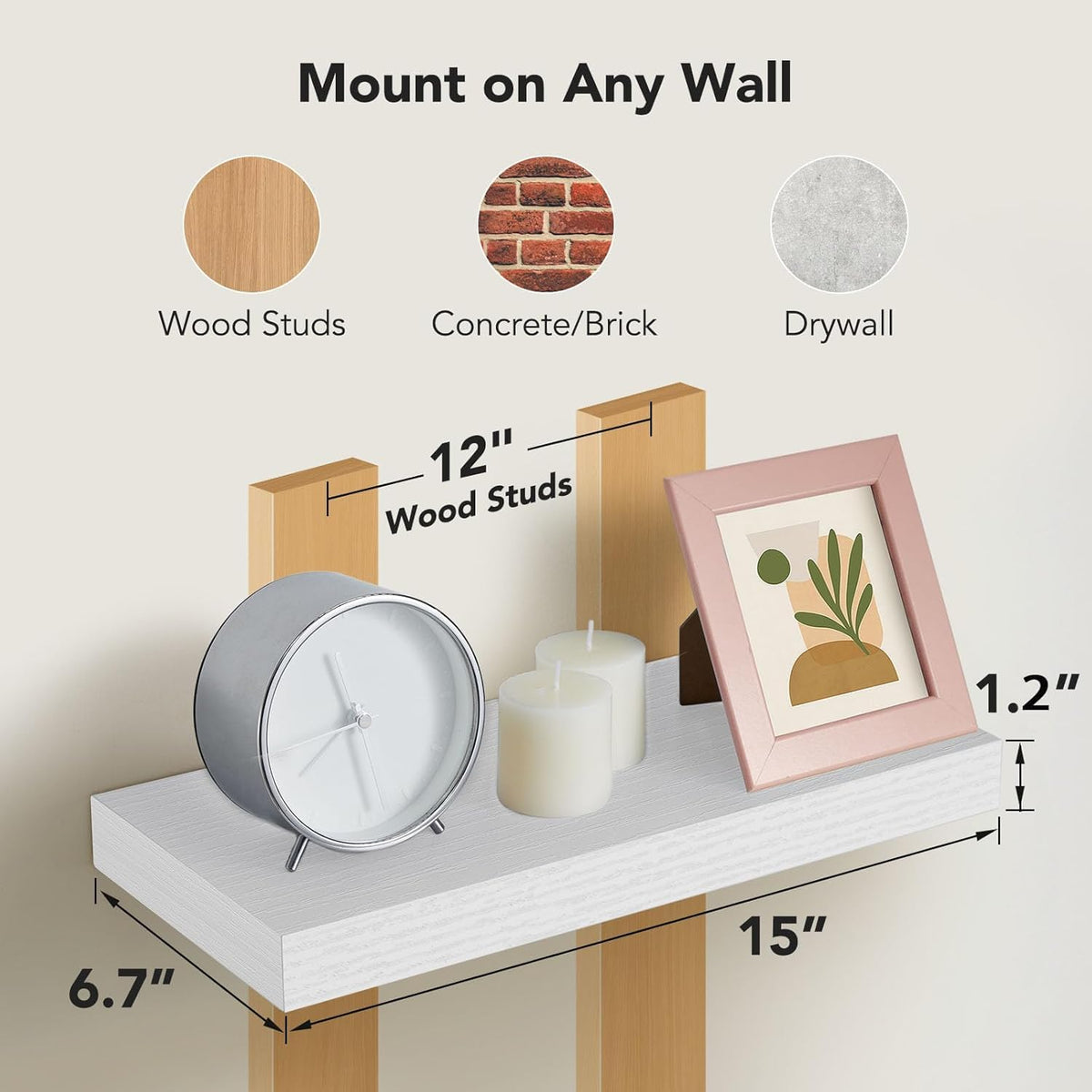 AMADA HOMEFURNISHING shelf above a desk for tidy organization and display