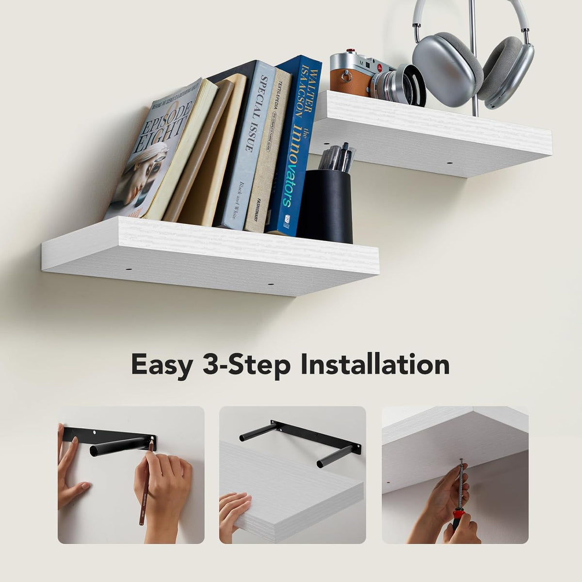 AMADA HOMEFURNISHING shelf with photo frames and keepsakes