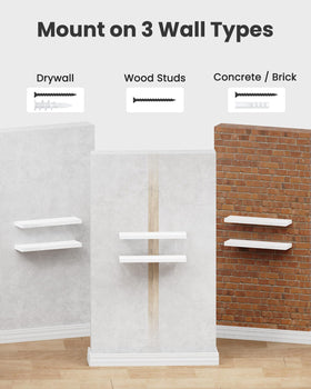 AMADA HOMEFURNISHING dual-wall mounted shelves in a coordinated setup