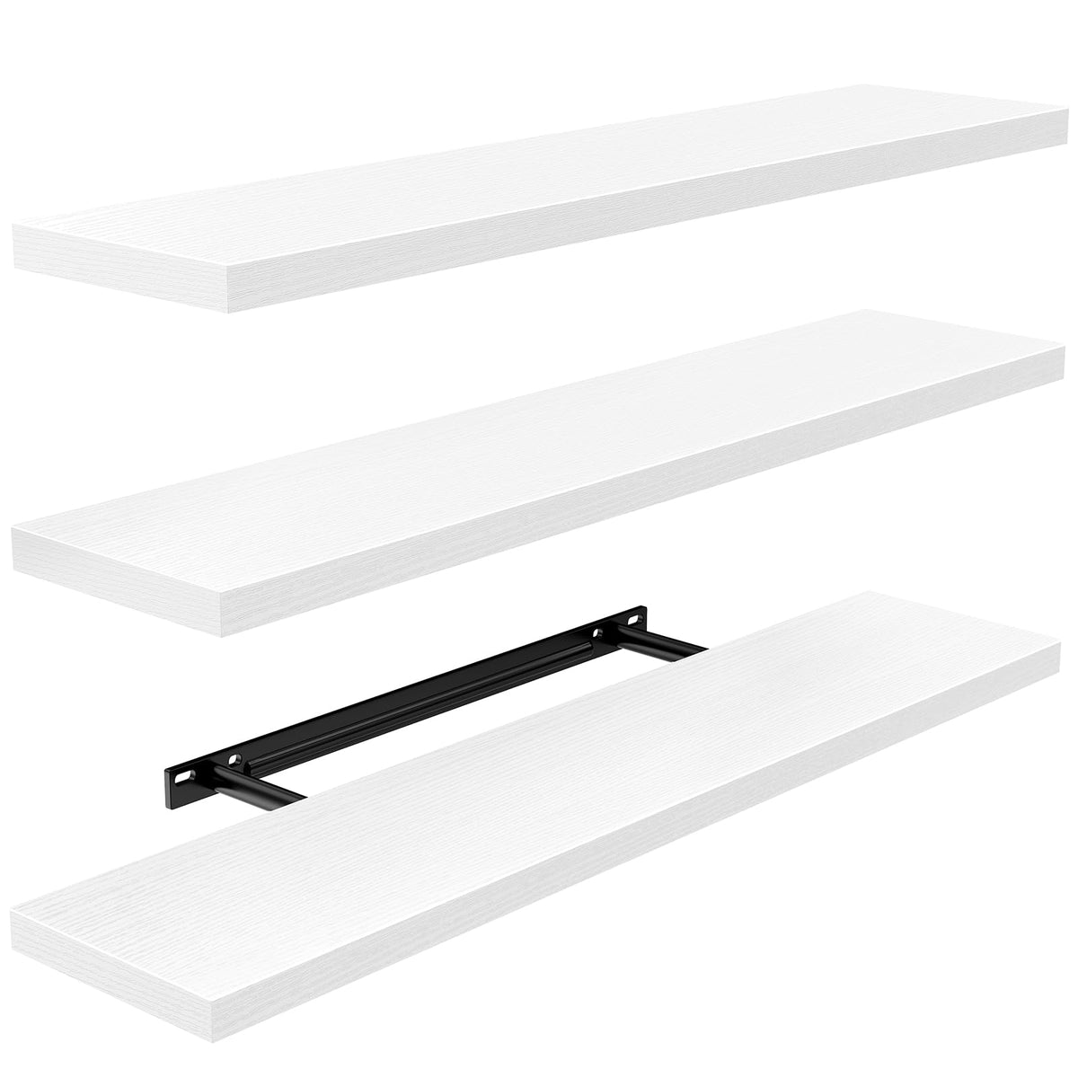 AMADA HOMEFURNISHING floating shelves on wall offer space-saving display and easy reach for decor.