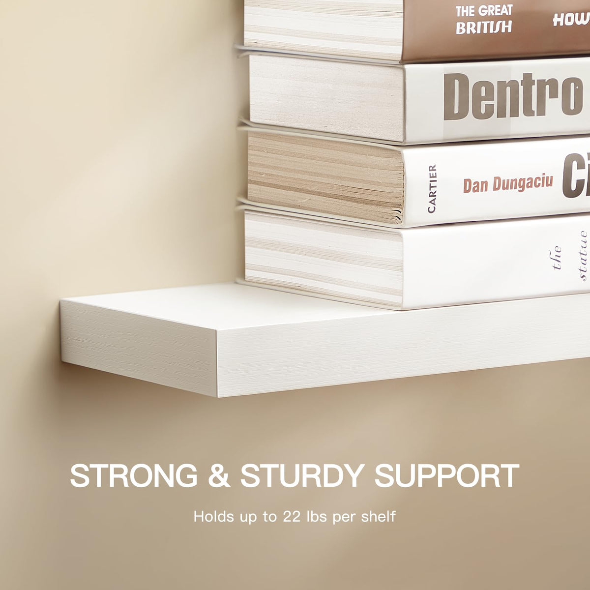 AMADA HOMEFURNISHING white shelves blend with any room style for versatility