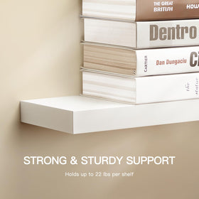 AMADA HOMEFURNISHING white shelves blend with any room style for versatility
