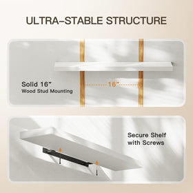 AMADA HOMEFURNISHING hidden brackets provide a clean floating appearance