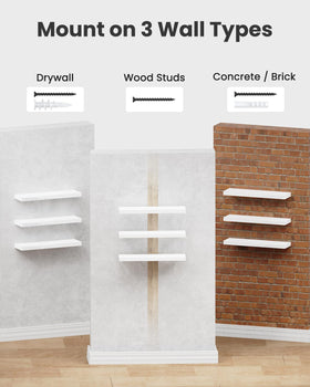 AMADA HomeFurnishing white finish shelves blend with any decor