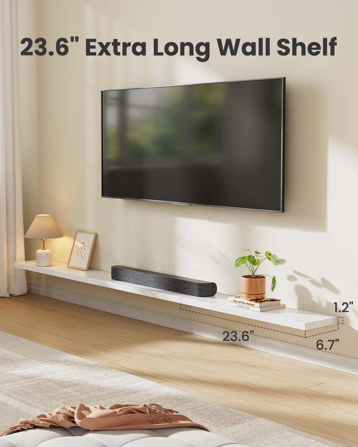 AMADA HOMEFURNISHING invisible brackets provide sturdy mounting with a clean wall look.