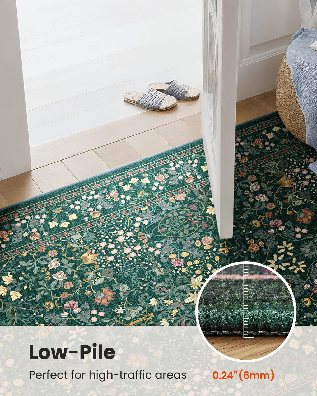 AMADA HOMEFURNISHING low-profile rug on wood floor demonstrates stable, comfortable footing.