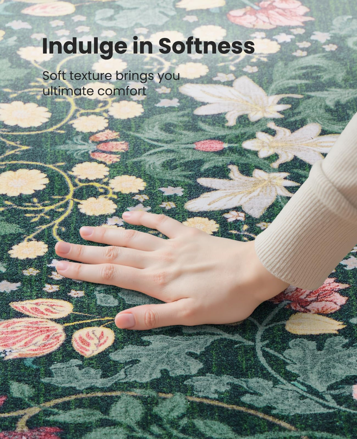 AMADA HOMEFURNISHING machine-washable rug is easy to clean after spills and dirt.