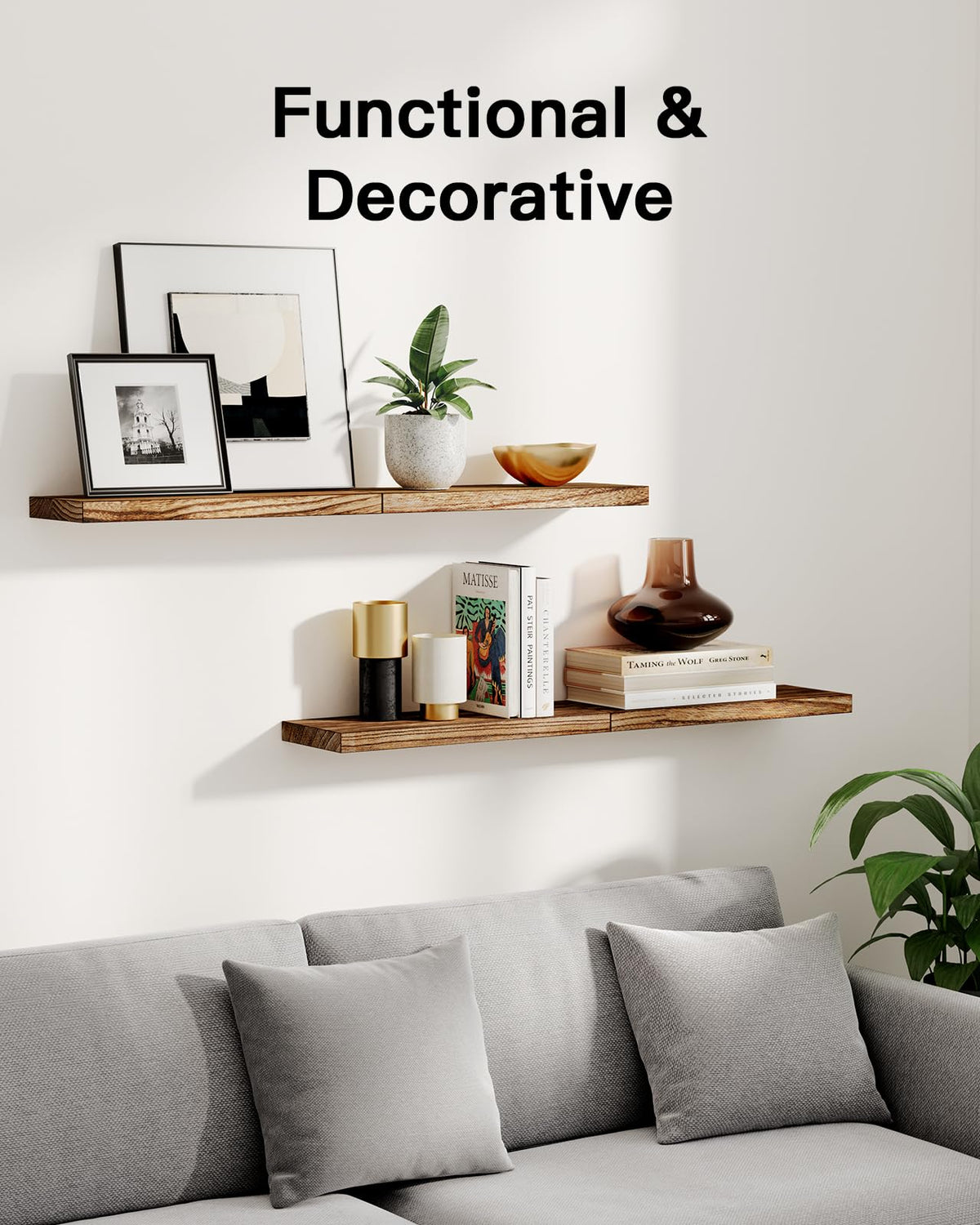 AMADA HOMEFURNISHING floating shelves packaged set with template and manual