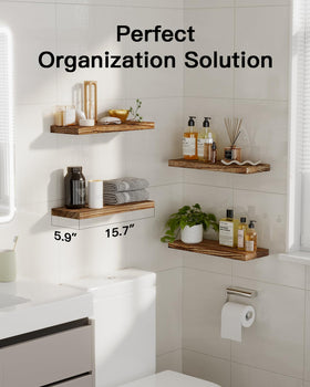 AMADA HOMEFURNISHING floating shelves wood-texture closeup showing natural grain