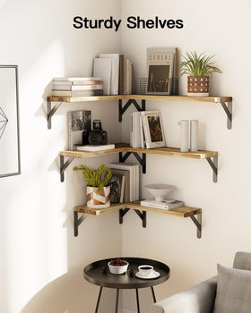 AMADA wall shelves set6 color dark brown adding warm rustic depth