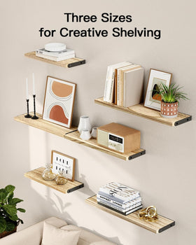 AMADA wall shelves set6 color rustic brown blending natural wood with cozy charm