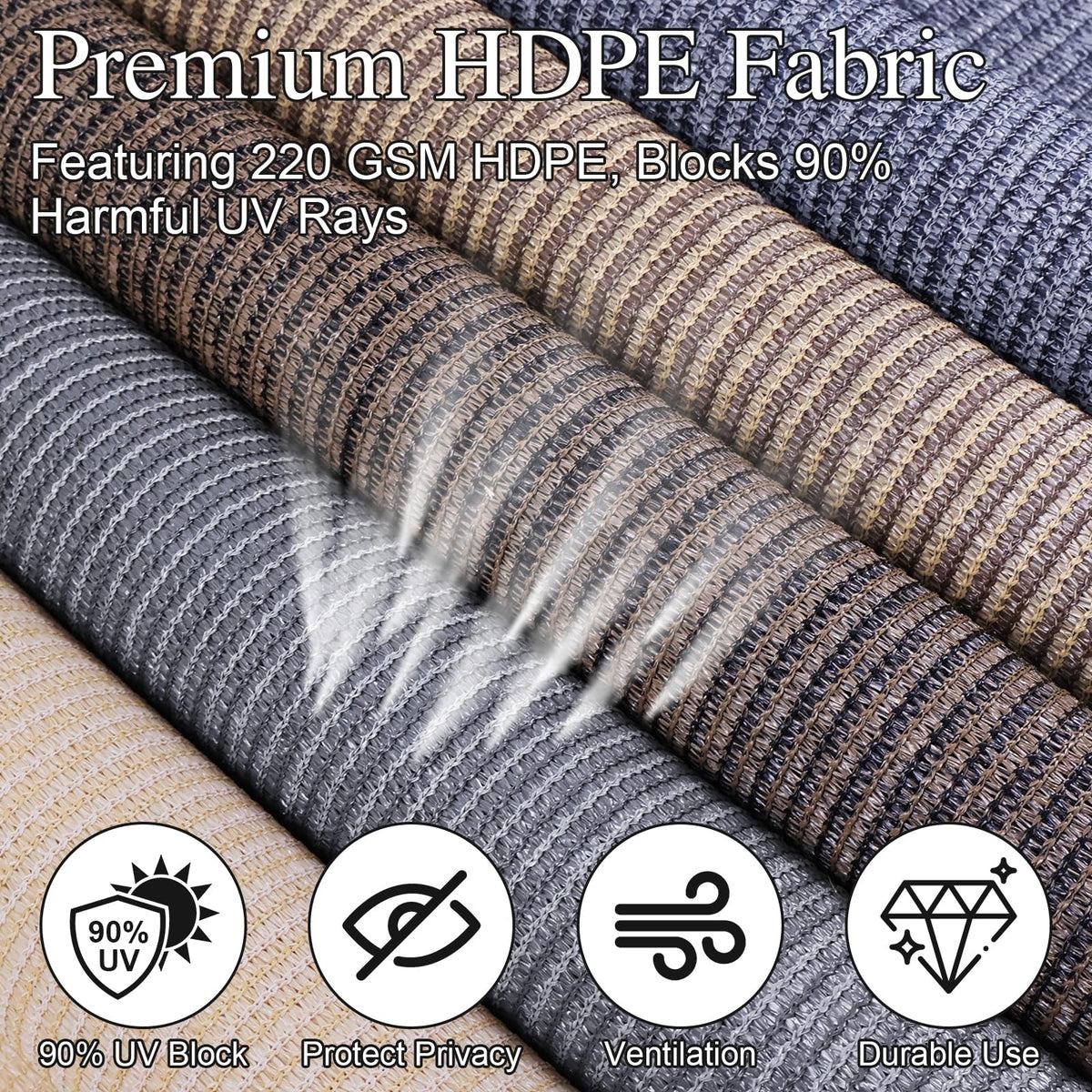 Amagenix fabric texture close up shows breathable shade fabric for outdoor comfort
