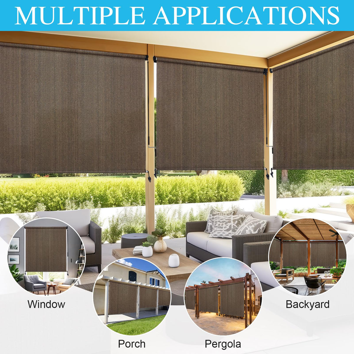 Amagenix one-piece fabric with two-section poles delivers smooth, durable shade movement.