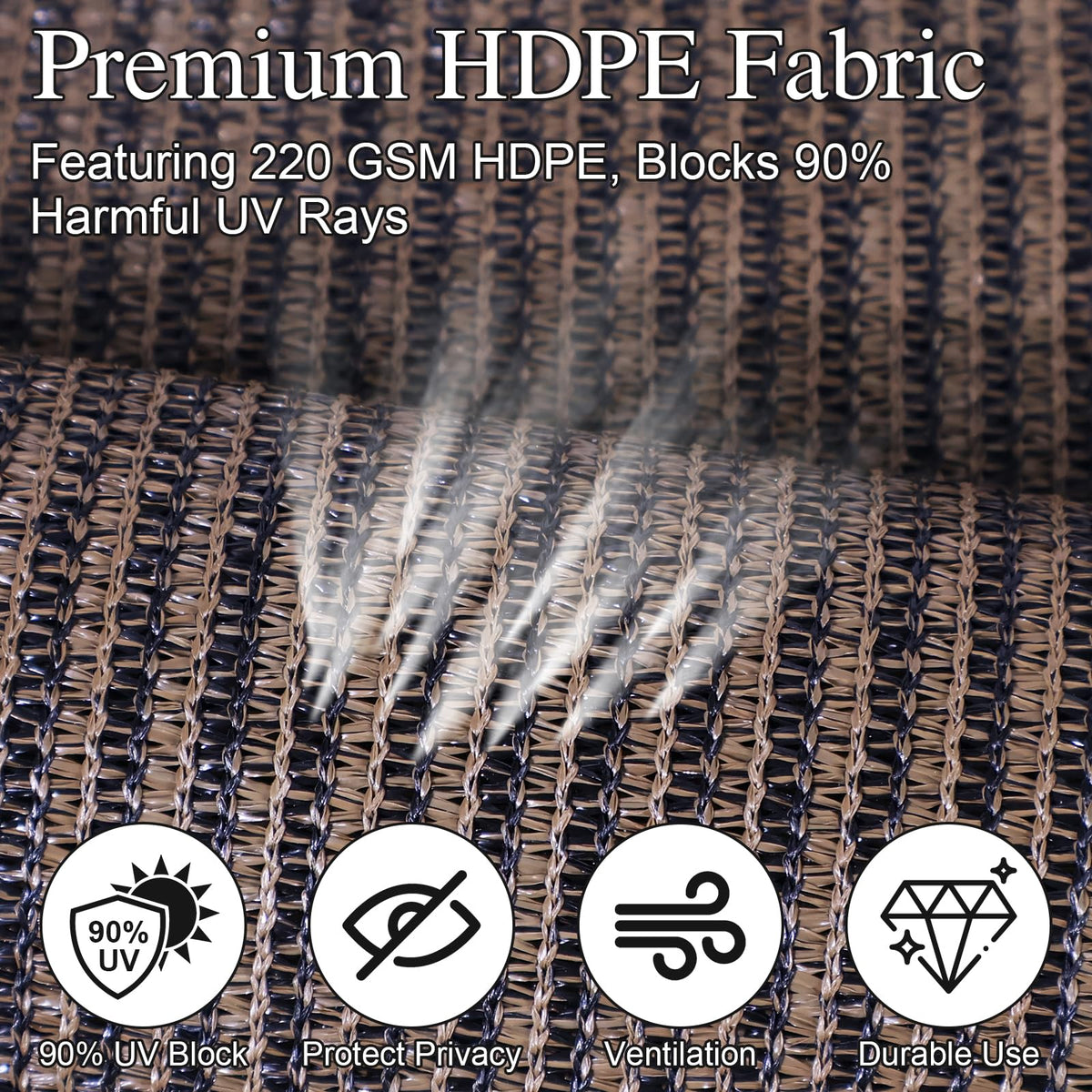 Amagenix shade fabric is breathable knit for cooler outdoor comfort on sunny days.