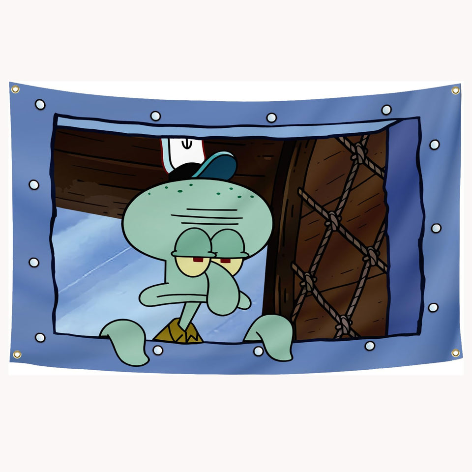 AMAKKFY octopus cartoon flag adds a vibrant wall accent for dorm rooms.