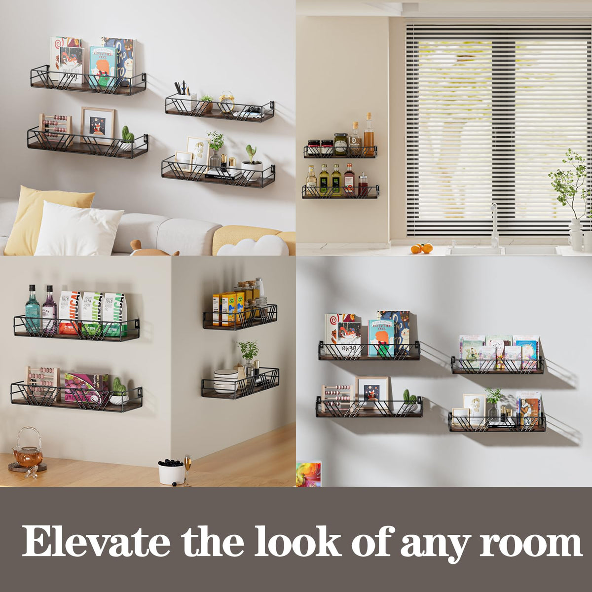 Amaoot bathroom floating shelves mounted above sink for toiletries
