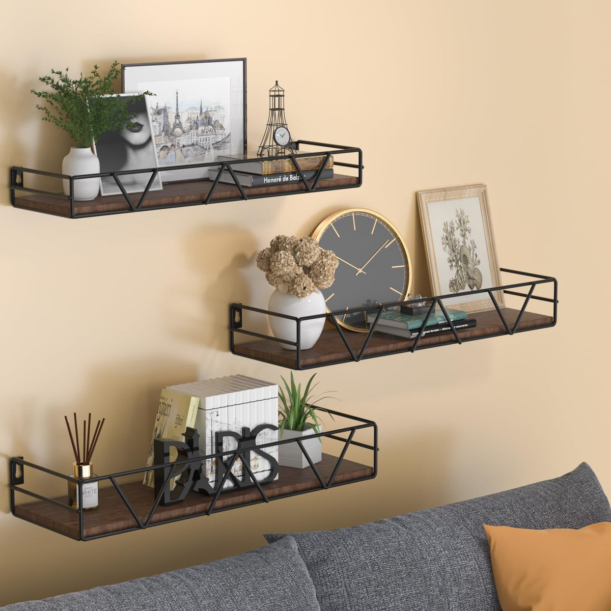 Amaoot wall-mounted farmhouse shelves in bathroom and kitchen for organized spaces