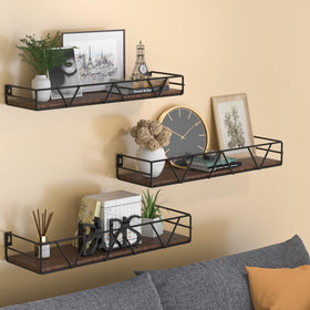 Amaoot wall-mounted farmhouse shelves in bathroom and kitchen for organized spaces