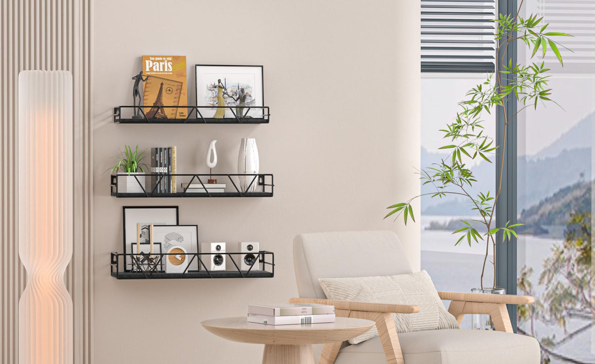 Amaoot floating shelves set3 room display suitable for bedrooms, living rooms, kitchens.