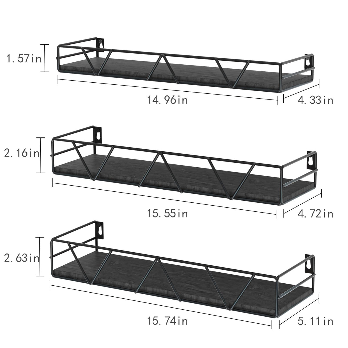 Amaoot floating shelves set3 varied sizes maximize open wall storage and display.