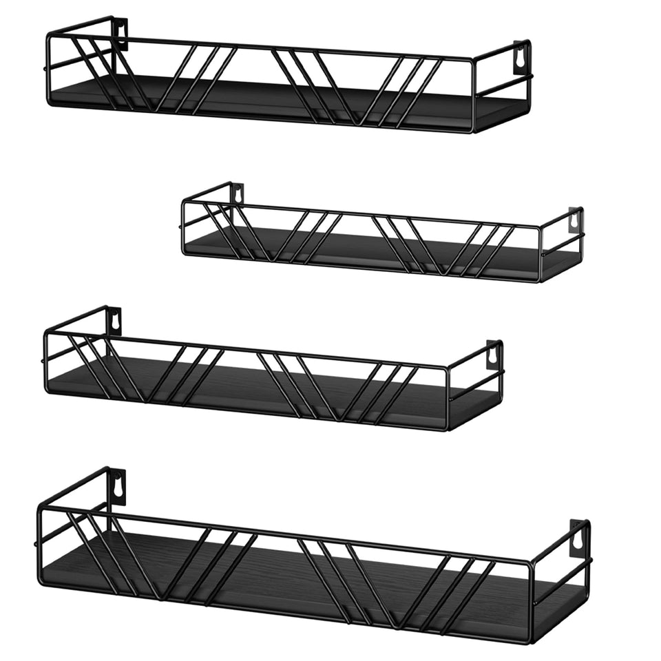 Amaoot floating shelves wall set 4 in natural wood grain offer stylish storage and space-saving display
