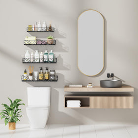 Amaoot wall shelf in kitchen used as spice rack for jars and bottles