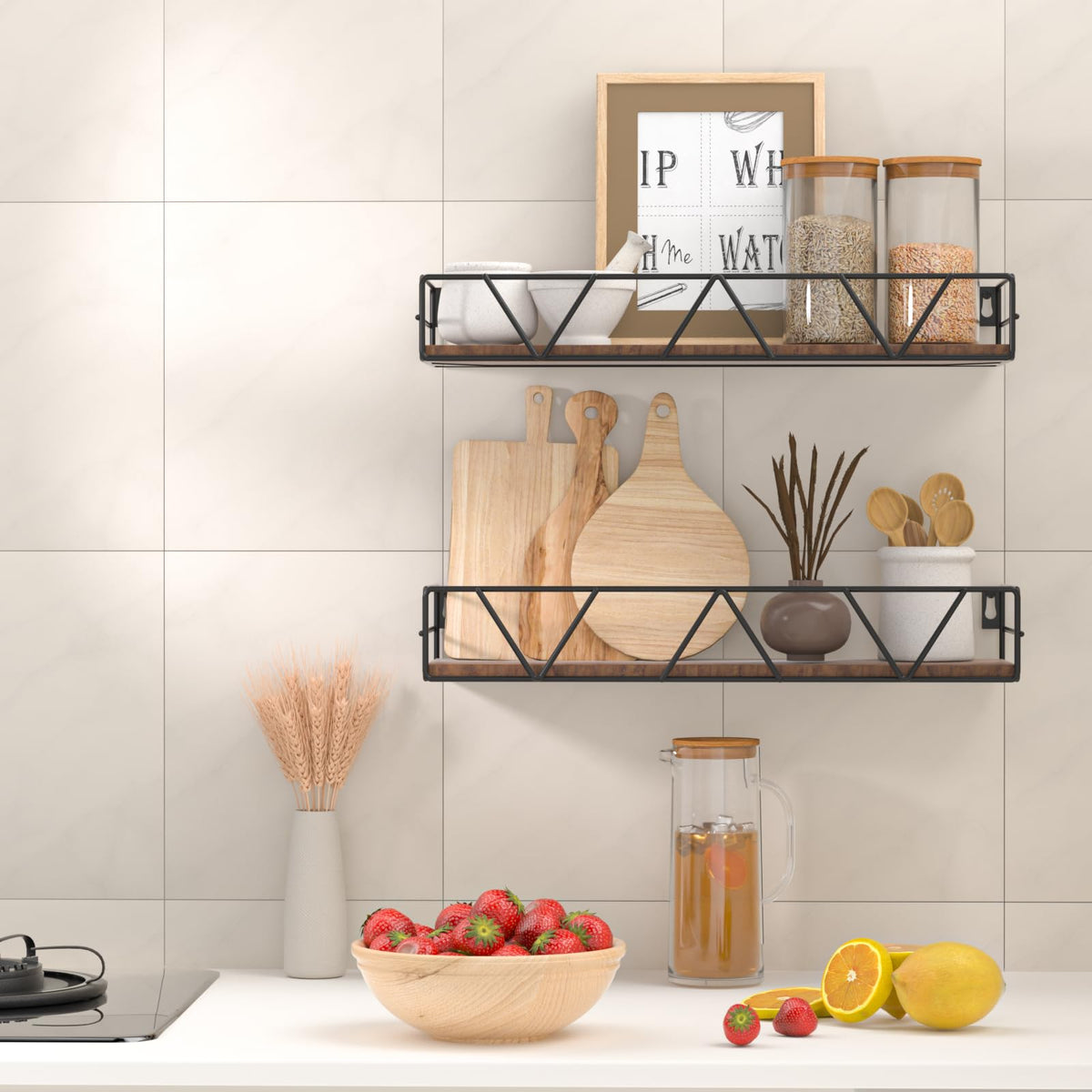 Amaoot wall shelves in living room keeping items organized and accessible
