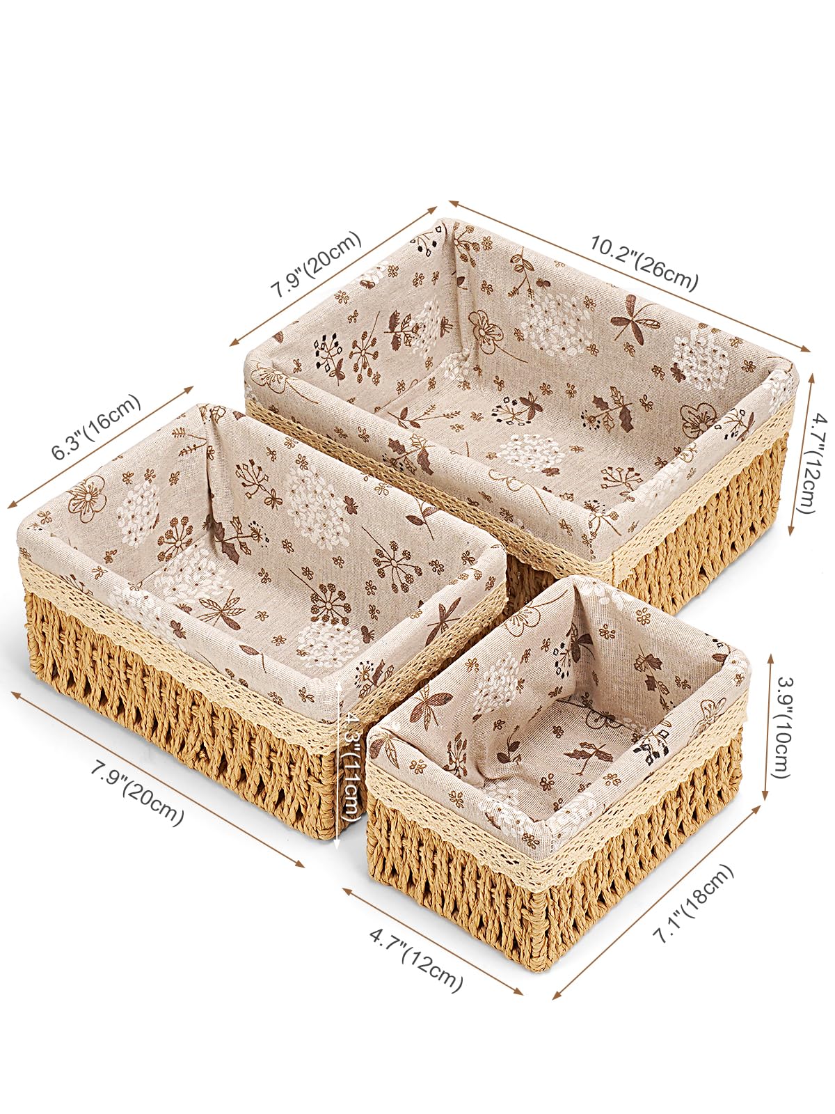Amaredom medium wicker basket for desk or closet storage.