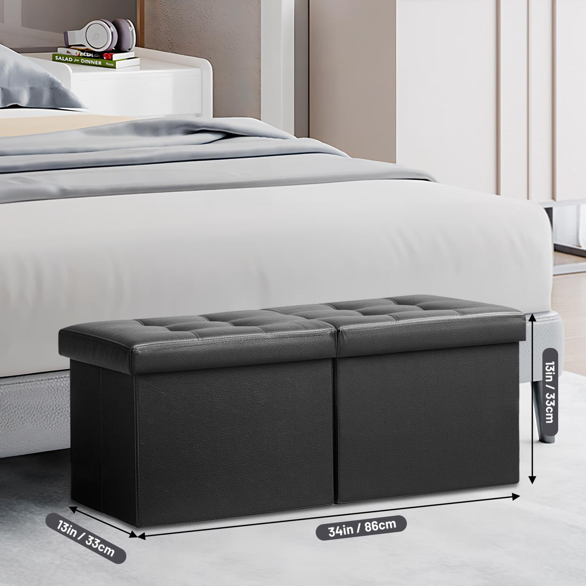 AmasSmile padded-seat ottoman, comfortable footrest during TV time.