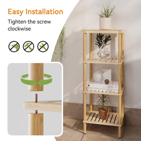 AmazerBath bamboo shelf in a kitchen, maximizing vertical storage and organization.