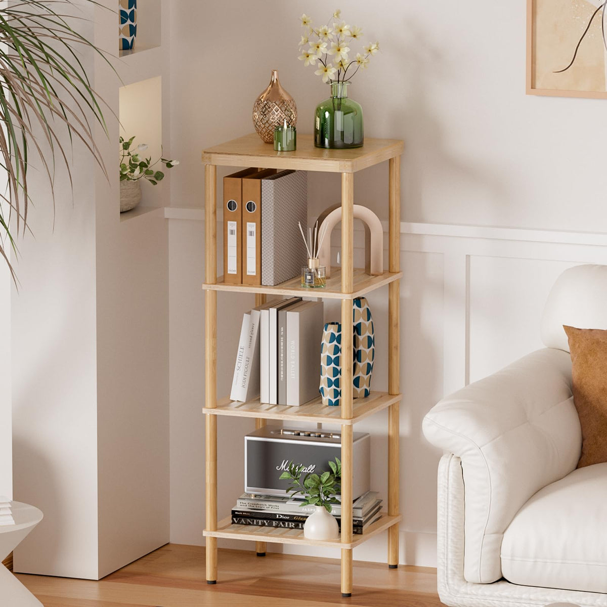 AmazerBath round-design bamboo frame adds warm, natural touch to any room.