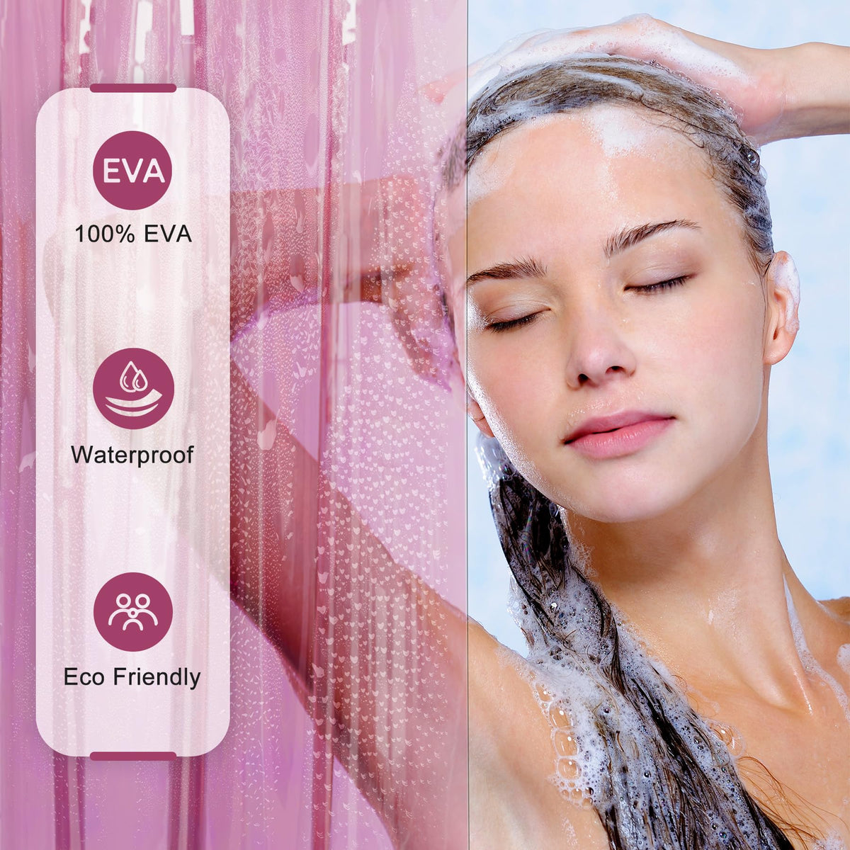 AmazerBath weighted bottom stones keep the liner in place during showers