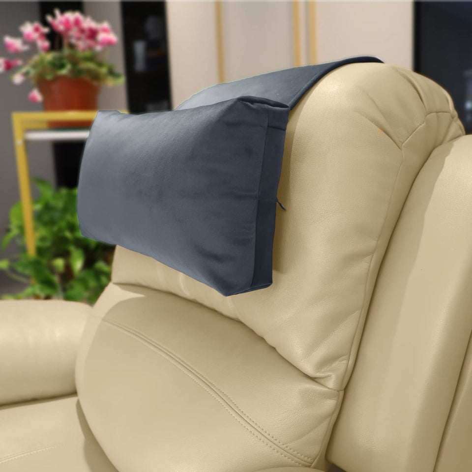 AmazeCov adjustable headrest pillow on a recliner provides neck support.
