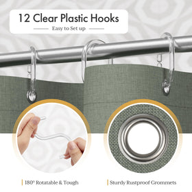 AmazerBath 12 rust-resistant grommets provide reliable hanging for shower setups.