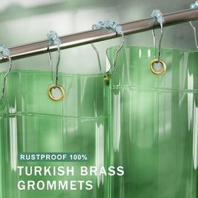 AmazerBath twelve rustproof grommets fit most standard hooks.