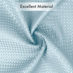 AmazerBath misty blue curtain enhances standard shower with a calming hue.