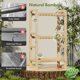AmazerBath bamboo shelf with side hooks keeps bath essentials within reach.