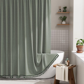 AmazerBath boho shower curtain tassels add rustic charm and easy styling for your bathroom.