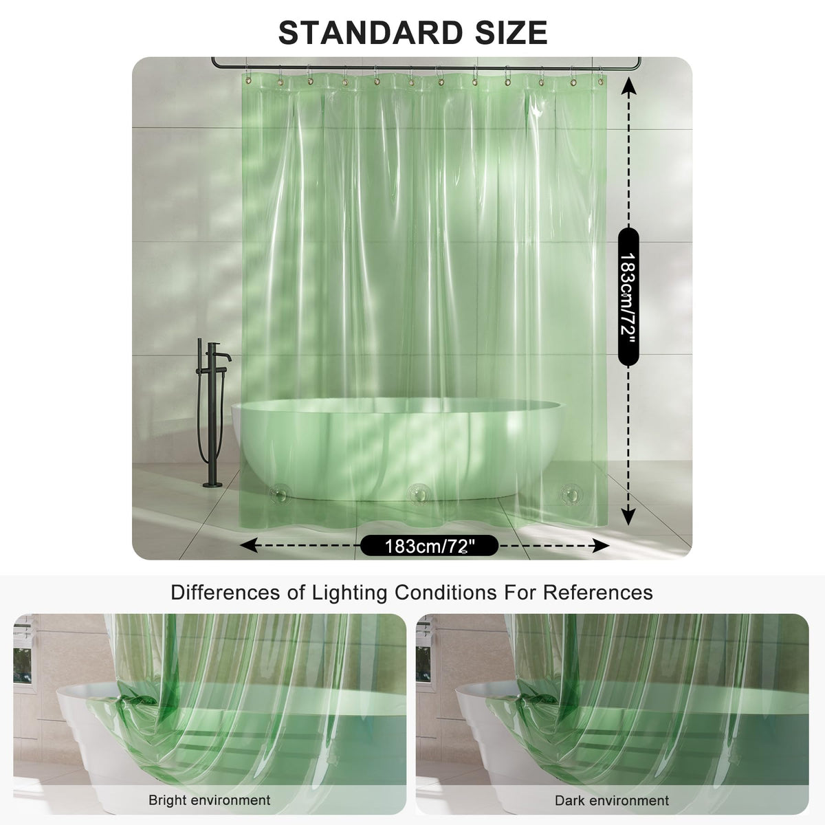 AmazerBath eco-friendly EVA material feels crystal-clear and silky.