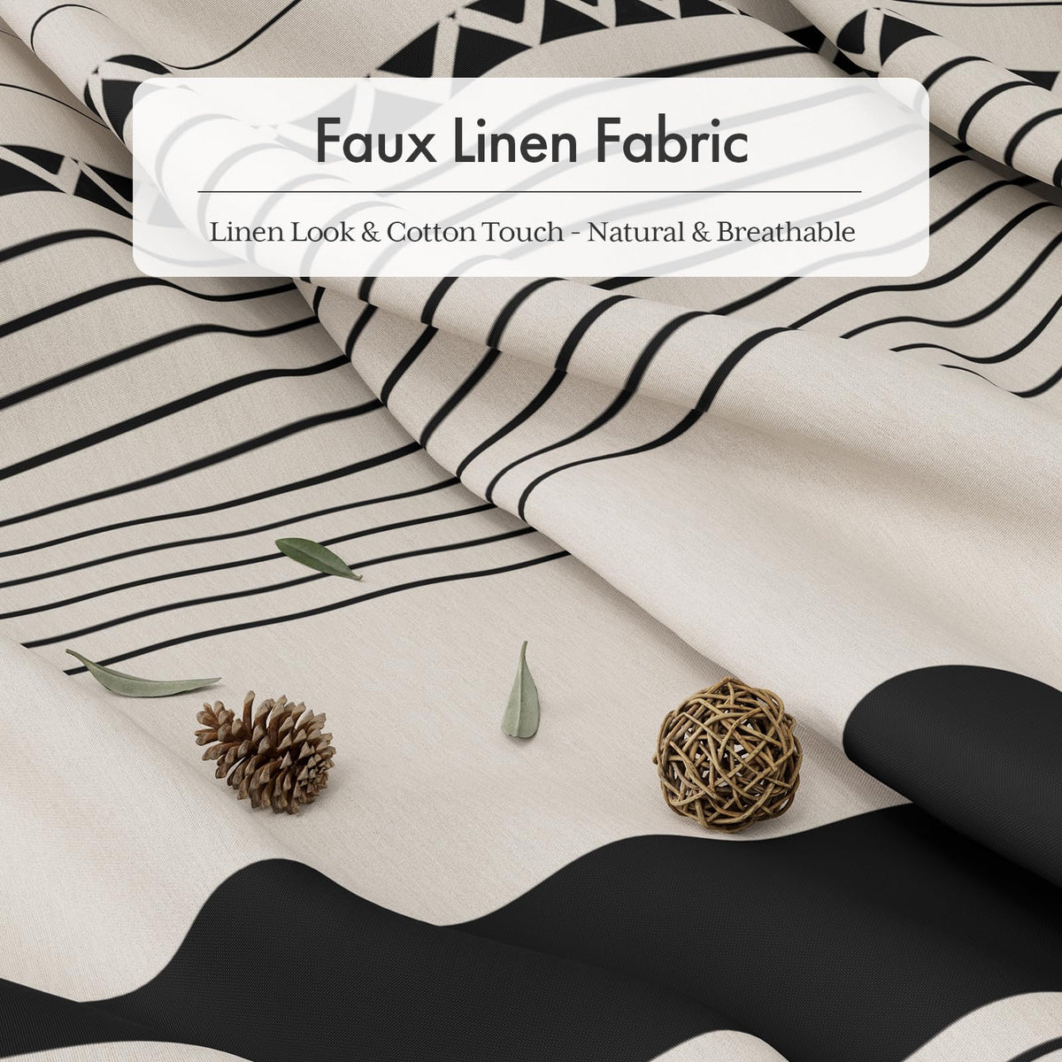 AmazerBath faux linen look curtain offers high-end vibe without extra care.