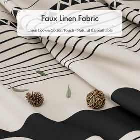 AmazerBath faux linen look curtain offers high-end vibe without extra care.